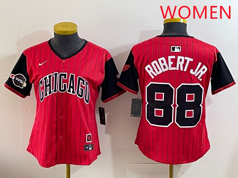 Women 2025 Chicago White Sox #88 Robert jr Red Joint Name Nike MLB Jersey style 10